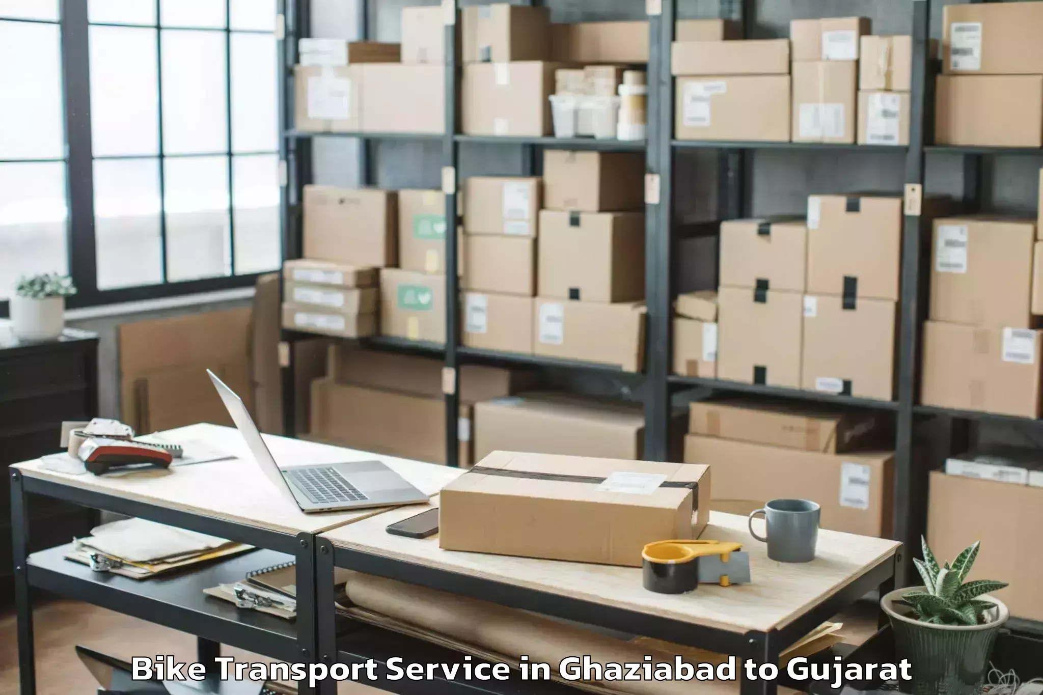 Book Ghaziabad to Nit Surat Bike Transport